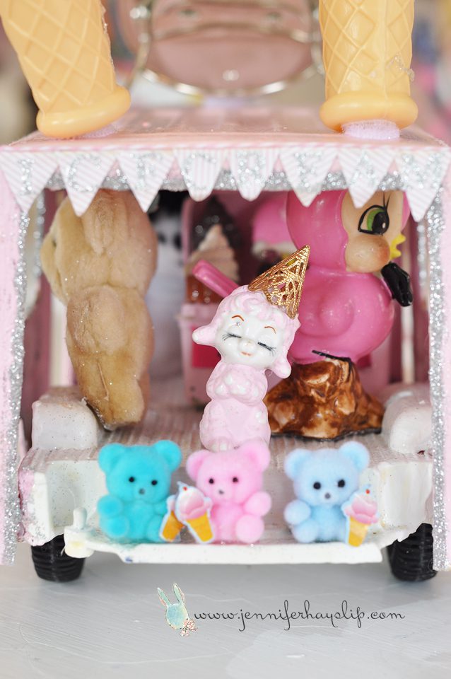 Beauty Queen Ice Cream Truck Art Clock Assemblage Jennifer Hayslip